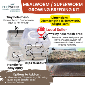 Mealworm Growing Kit , Superworm Growing Kit , Mealworm Breeding Kit , Superworm Breeding Kit (compact, portable)